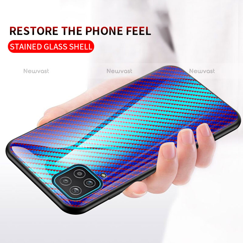 Silicone Frame Mirror Rainbow Gradient Case Cover LS2 for Samsung Galaxy A12
