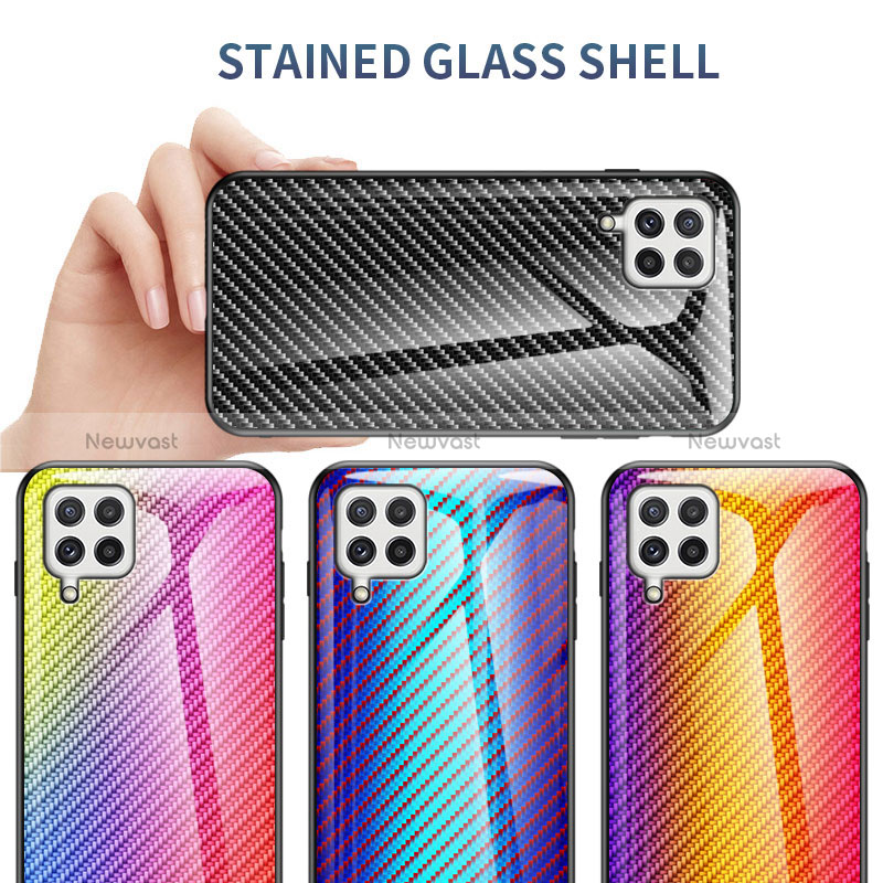 Silicone Frame Mirror Rainbow Gradient Case Cover LS2 for Samsung Galaxy A22 4G