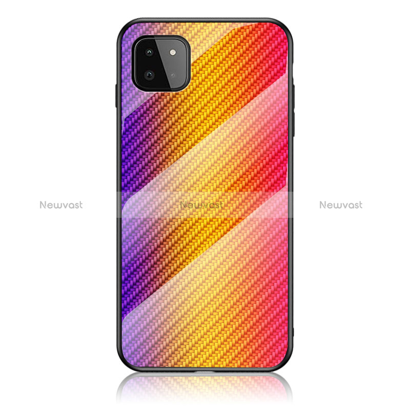 Silicone Frame Mirror Rainbow Gradient Case Cover LS2 for Samsung Galaxy A22s 5G