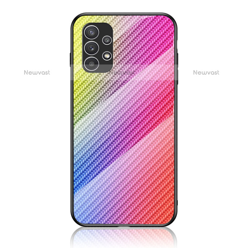 Silicone Frame Mirror Rainbow Gradient Case Cover LS2 for Samsung Galaxy A23 5G