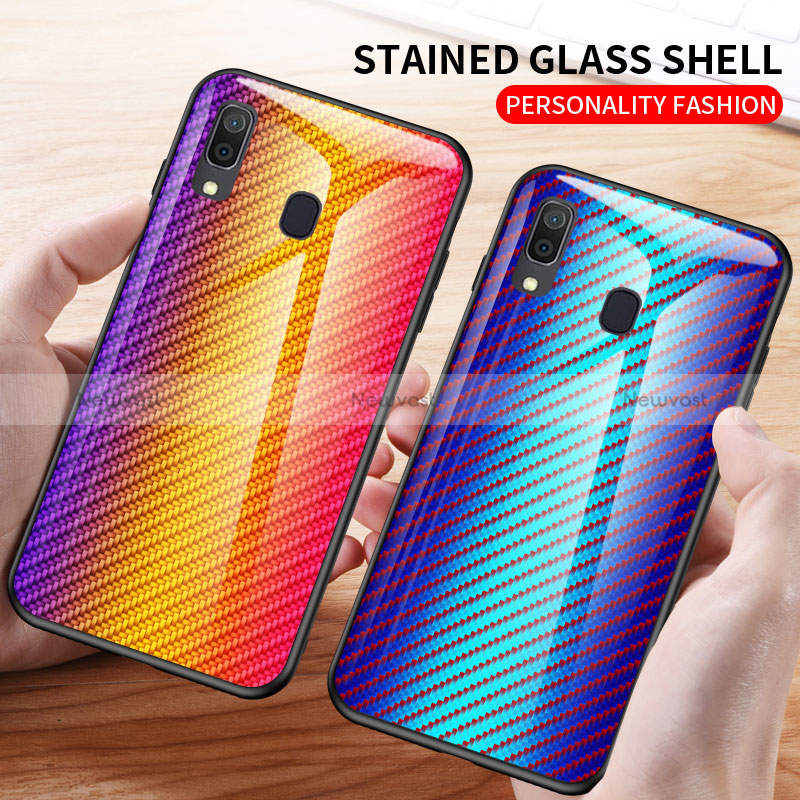 Silicone Frame Mirror Rainbow Gradient Case Cover LS2 for Samsung Galaxy A30