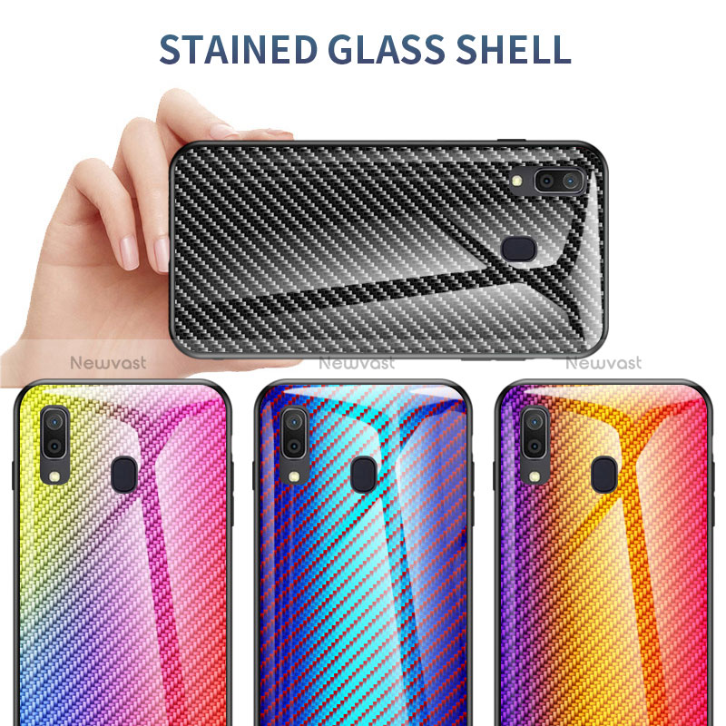 Silicone Frame Mirror Rainbow Gradient Case Cover LS2 for Samsung Galaxy A30