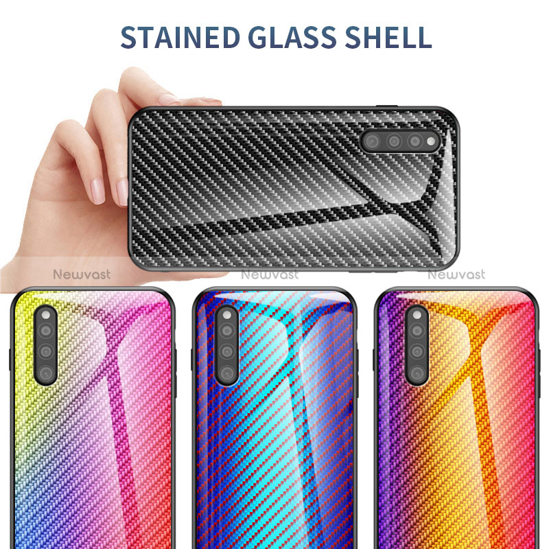 Silicone Frame Mirror Rainbow Gradient Case Cover LS2 for Samsung Galaxy A41 SC-41A