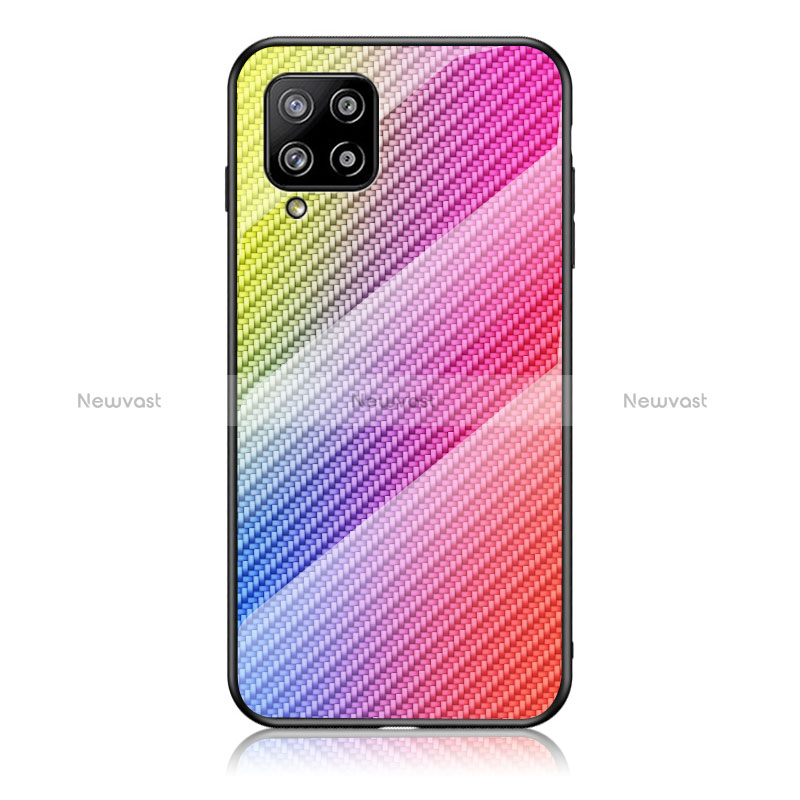 Silicone Frame Mirror Rainbow Gradient Case Cover LS2 for Samsung Galaxy A42 5G