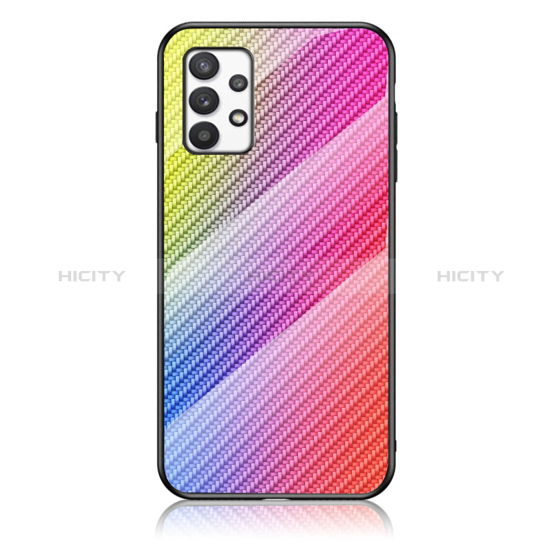 Silicone Frame Mirror Rainbow Gradient Case Cover LS2 for Samsung Galaxy A53 5G