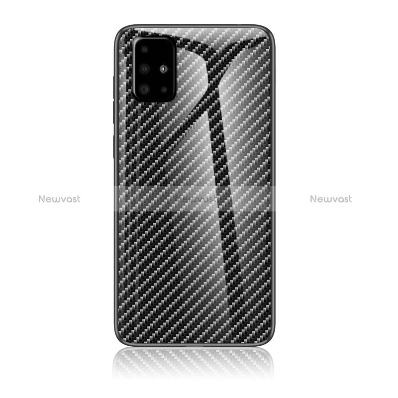 Silicone Frame Mirror Rainbow Gradient Case Cover LS2 for Samsung Galaxy A71 5G Black