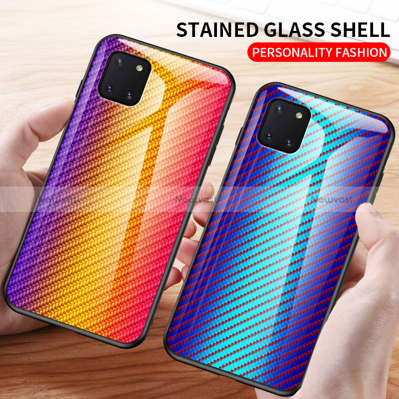Silicone Frame Mirror Rainbow Gradient Case Cover LS2 for Samsung Galaxy A81