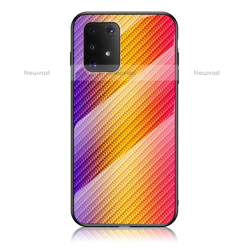 Silicone Frame Mirror Rainbow Gradient Case Cover LS2 for Samsung Galaxy A91