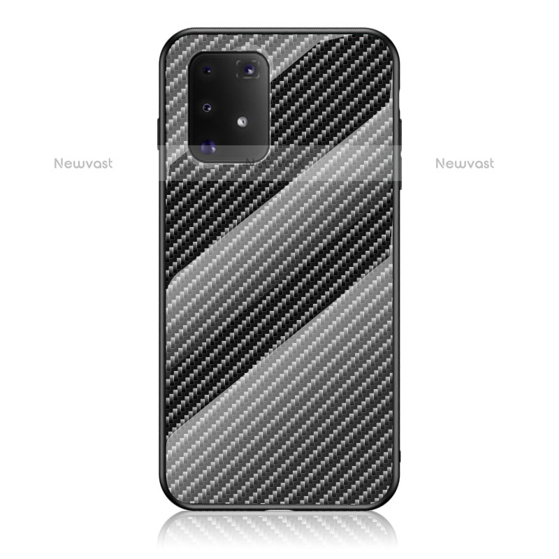 Silicone Frame Mirror Rainbow Gradient Case Cover LS2 for Samsung Galaxy A91 Black