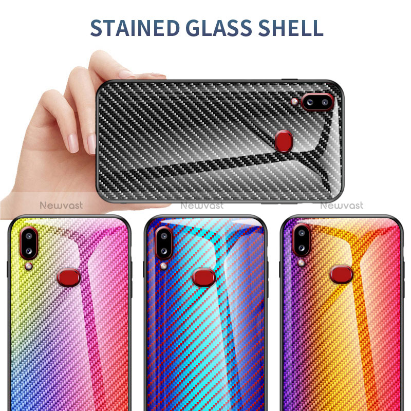 Silicone Frame Mirror Rainbow Gradient Case Cover LS2 for Samsung Galaxy M01s