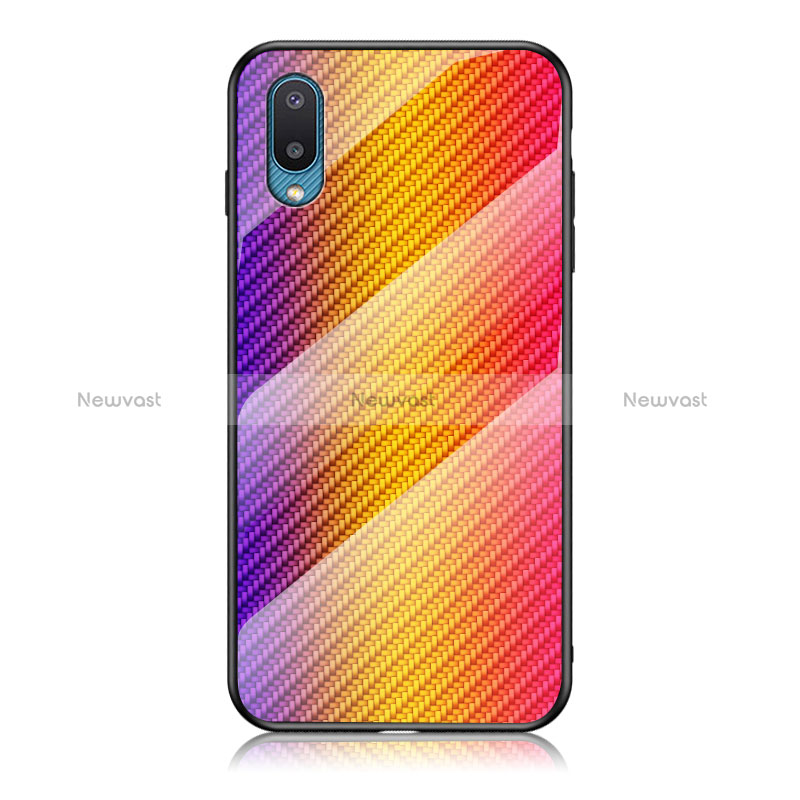 Silicone Frame Mirror Rainbow Gradient Case Cover LS2 for Samsung Galaxy M02