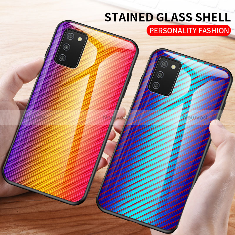 Silicone Frame Mirror Rainbow Gradient Case Cover LS2 for Samsung Galaxy M02s