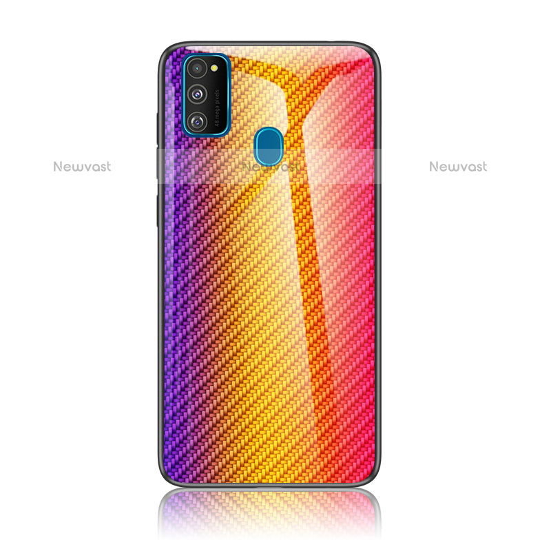 Silicone Frame Mirror Rainbow Gradient Case Cover LS2 for Samsung Galaxy M21