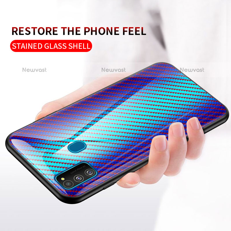 Silicone Frame Mirror Rainbow Gradient Case Cover LS2 for Samsung Galaxy M21