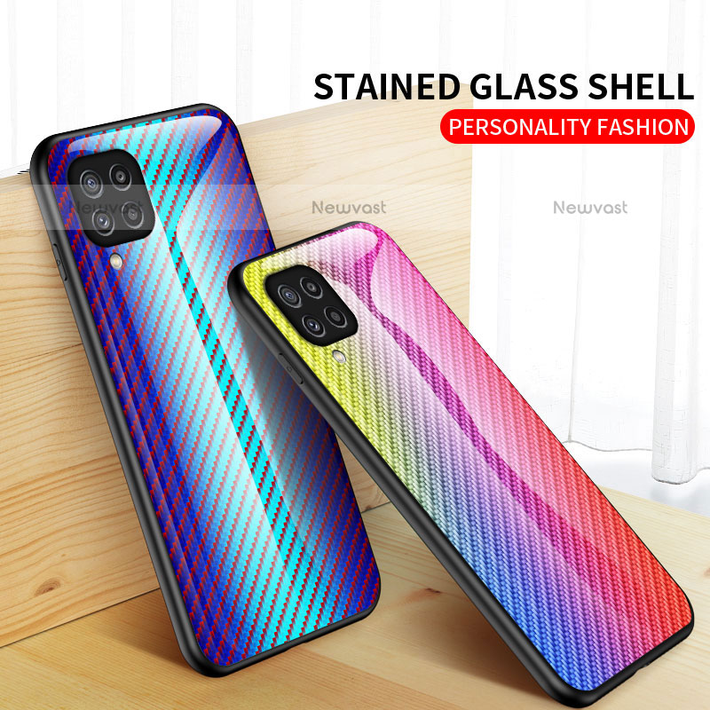 Silicone Frame Mirror Rainbow Gradient Case Cover LS2 for Samsung Galaxy M32 4G