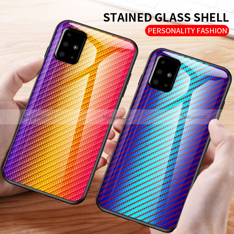 Silicone Frame Mirror Rainbow Gradient Case Cover LS2 for Samsung Galaxy M40S