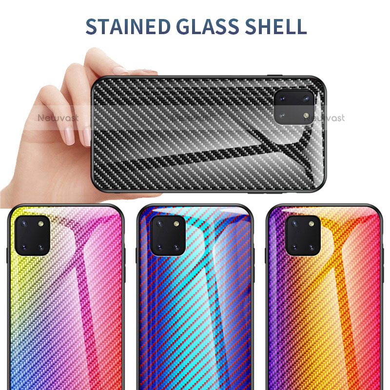 Silicone Frame Mirror Rainbow Gradient Case Cover LS2 for Samsung Galaxy Note 10 Lite