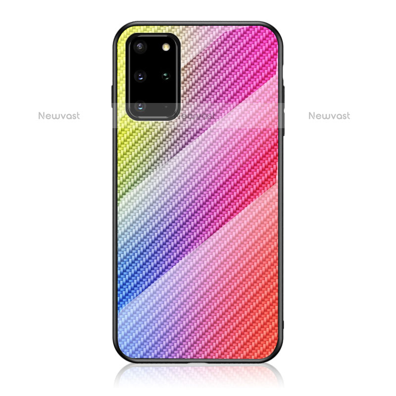 Silicone Frame Mirror Rainbow Gradient Case Cover LS2 for Samsung Galaxy S20 Plus 5G