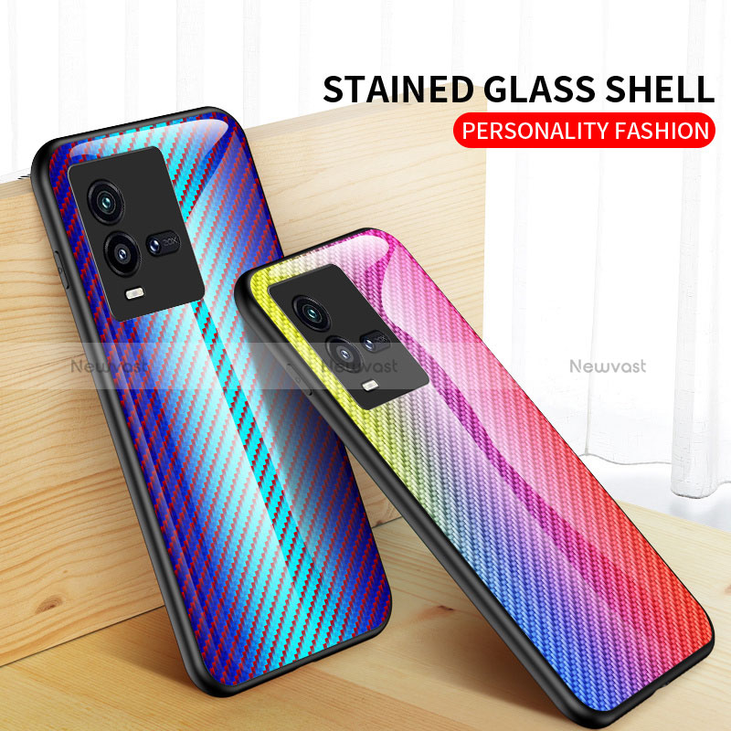 Silicone Frame Mirror Rainbow Gradient Case Cover LS2 for Vivo iQOO 10 5G