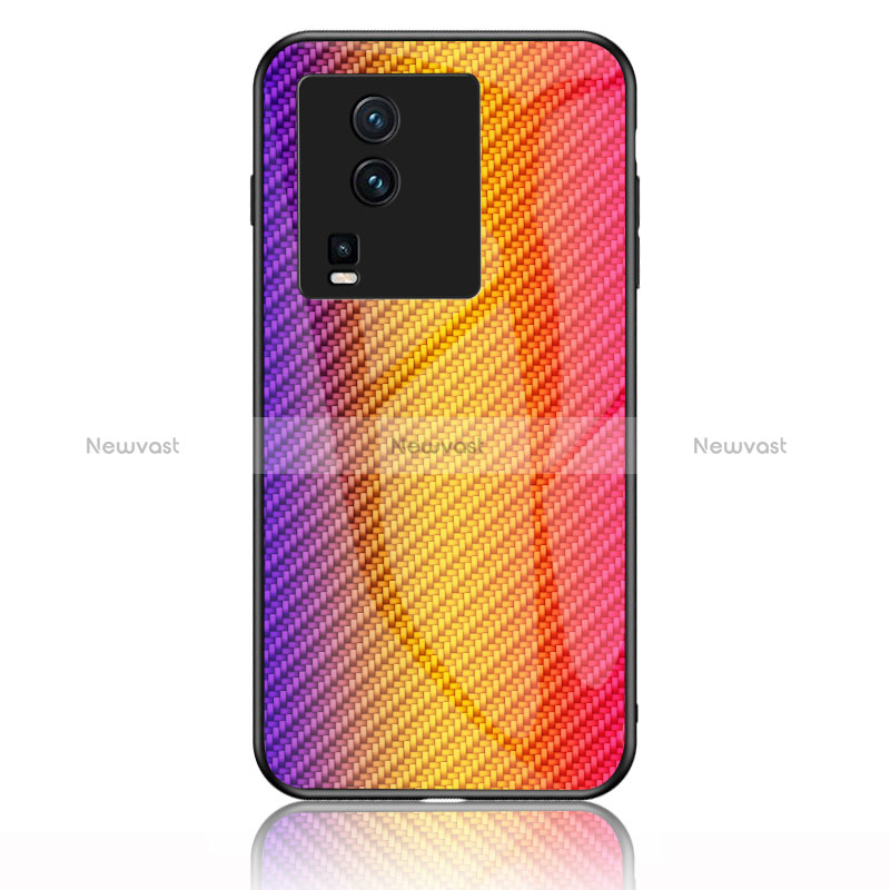 Silicone Frame Mirror Rainbow Gradient Case Cover LS2 for Vivo iQOO Neo7 SE