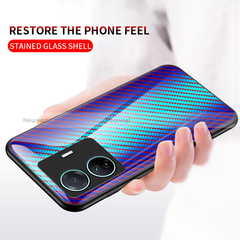 Silicone Frame Mirror Rainbow Gradient Case Cover LS2 for Vivo iQOO Z6 Pro 5G