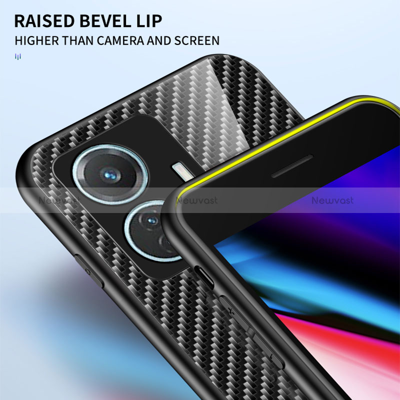 Silicone Frame Mirror Rainbow Gradient Case Cover LS2 for Vivo T1 4G