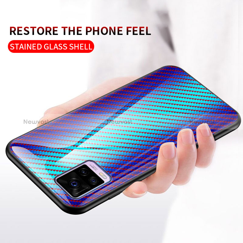 Silicone Frame Mirror Rainbow Gradient Case Cover LS2 for Vivo V20 (2021)