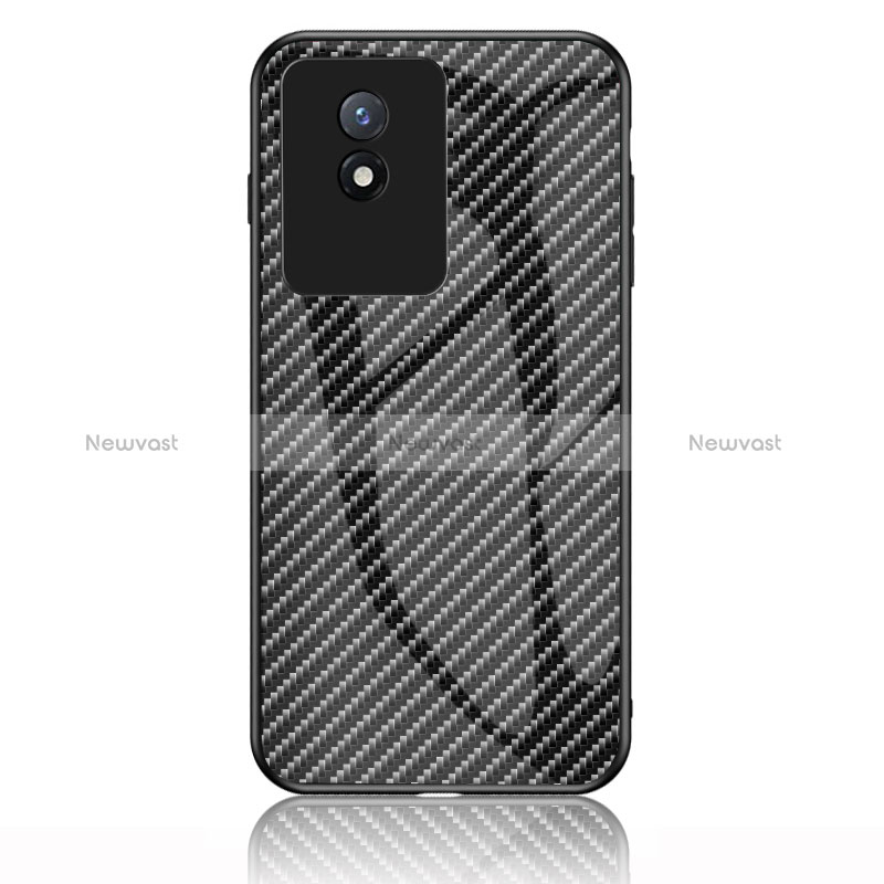 Silicone Frame Mirror Rainbow Gradient Case Cover LS2 for Vivo Y11 (2023) Black