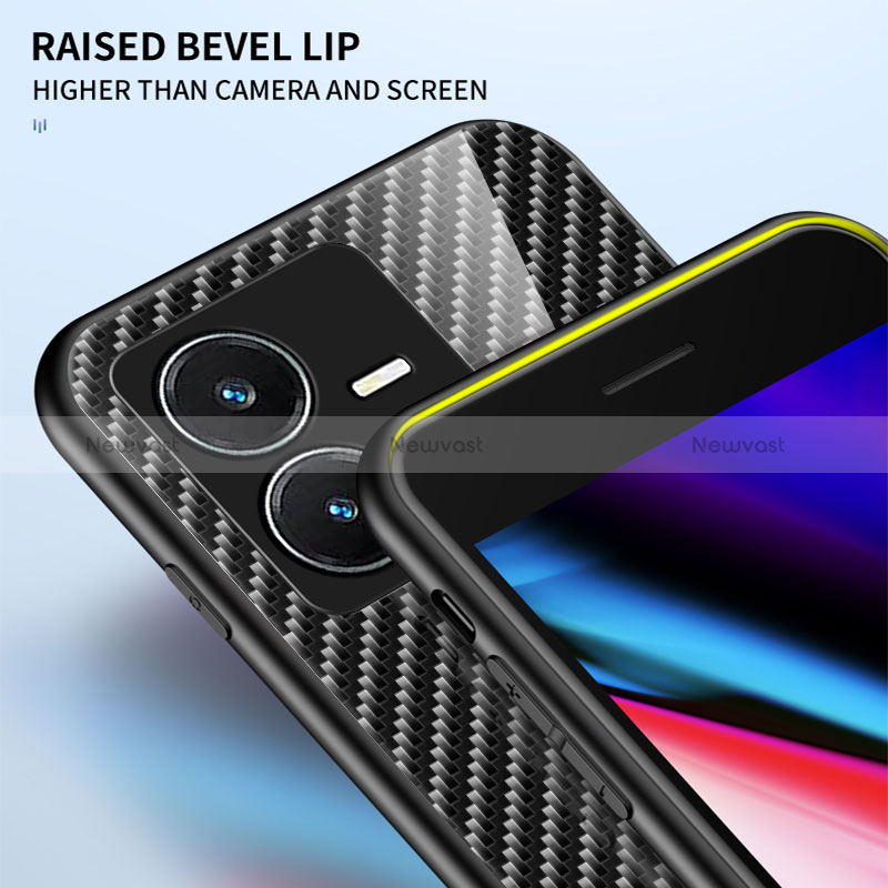 Silicone Frame Mirror Rainbow Gradient Case Cover LS2 for Vivo Y22s