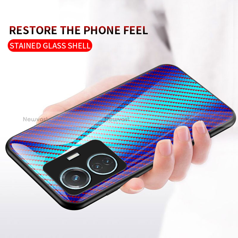 Silicone Frame Mirror Rainbow Gradient Case Cover LS2 for Vivo Y55 4G