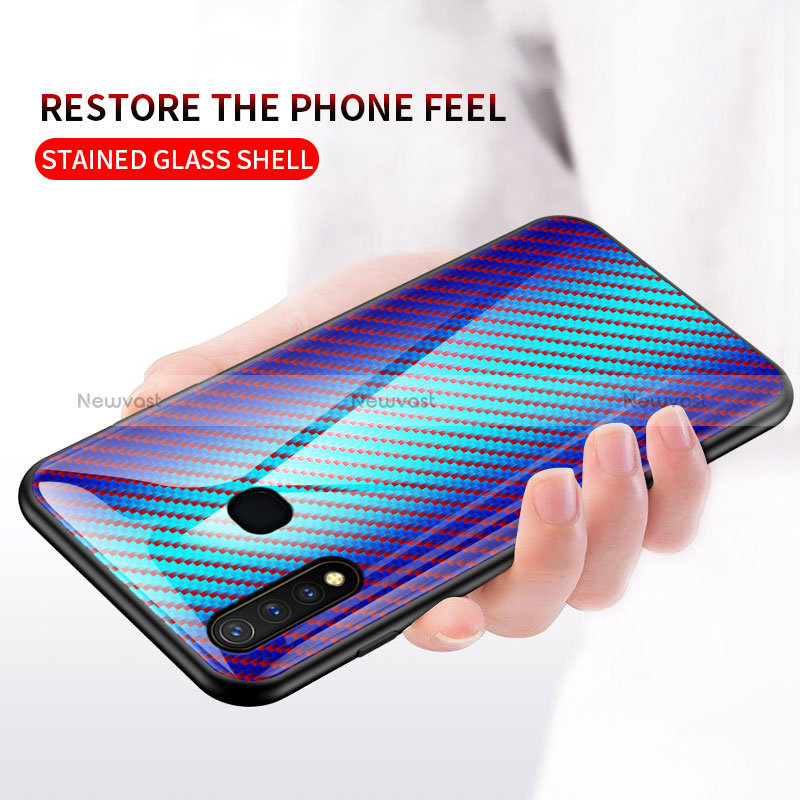 Silicone Frame Mirror Rainbow Gradient Case Cover LS2 for Vivo Y5s