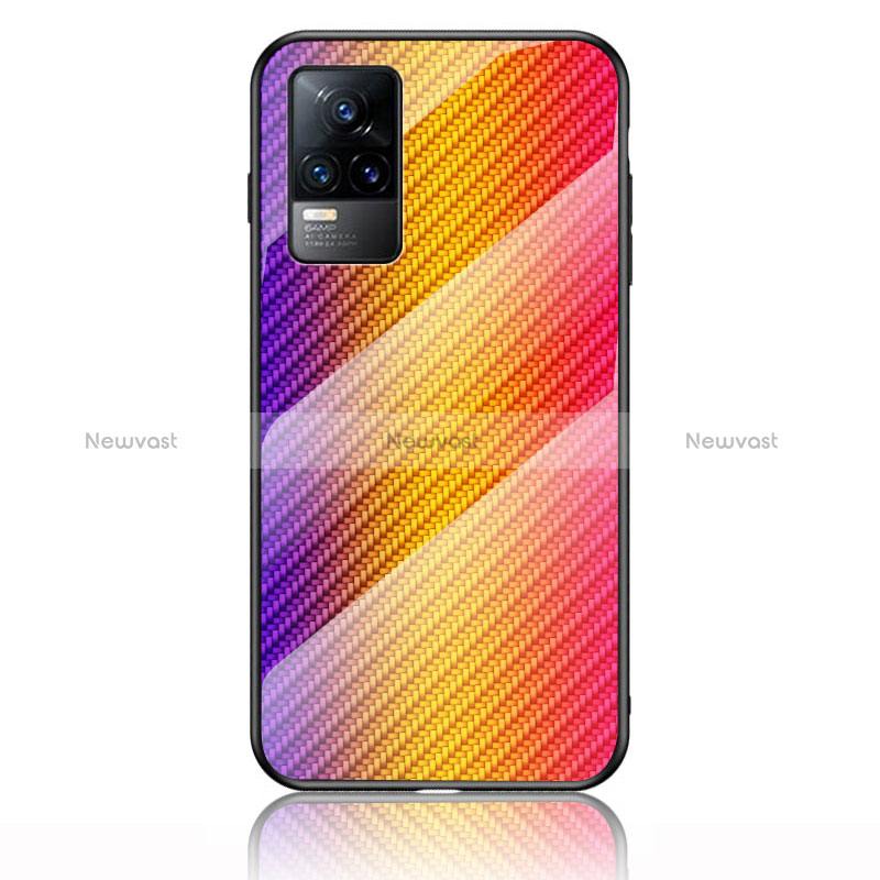 Silicone Frame Mirror Rainbow Gradient Case Cover LS2 for Vivo Y73 (2021)