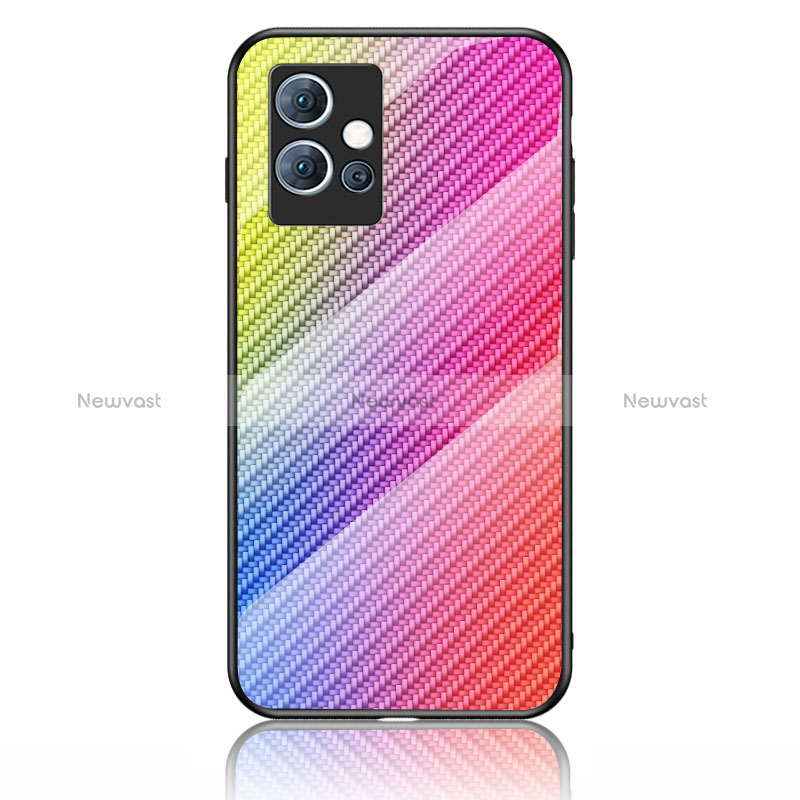 Silicone Frame Mirror Rainbow Gradient Case Cover LS2 for Vivo Y75 5G