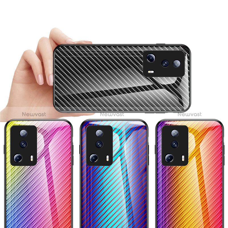 Silicone Frame Mirror Rainbow Gradient Case Cover LS2 for Xiaomi Civi 2 5G