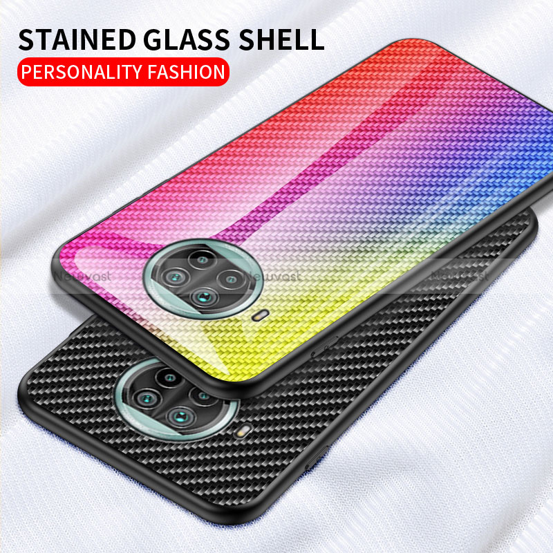 Silicone Frame Mirror Rainbow Gradient Case Cover LS2 for Xiaomi Mi 10i 5G