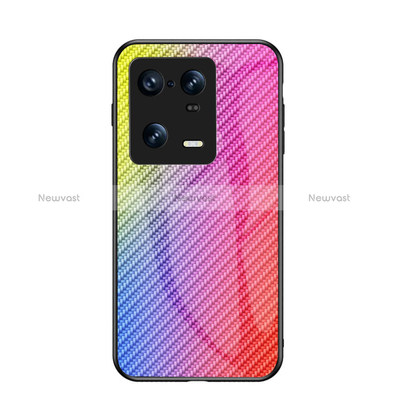 Silicone Frame Mirror Rainbow Gradient Case Cover LS2 for Xiaomi Mi 13 Pro 5G