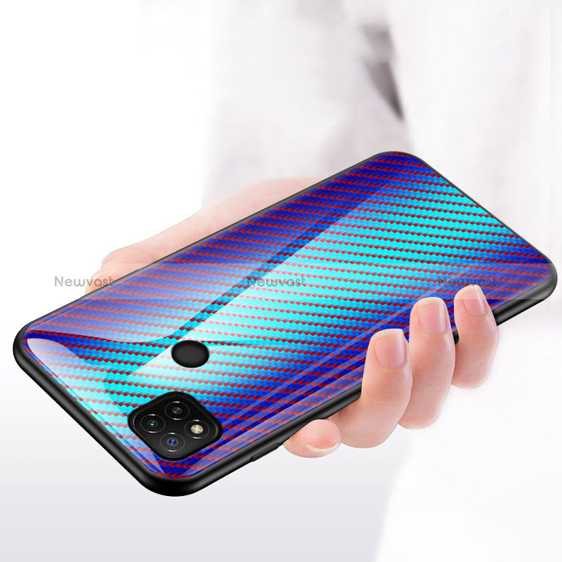 Silicone Frame Mirror Rainbow Gradient Case Cover LS2 for Xiaomi POCO C31