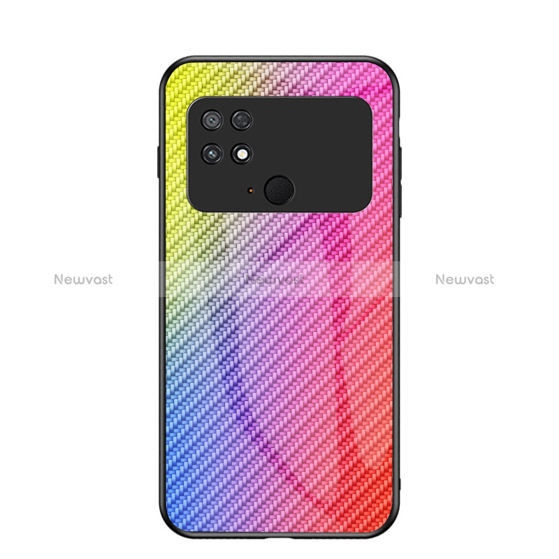 Silicone Frame Mirror Rainbow Gradient Case Cover LS2 for Xiaomi Poco C40