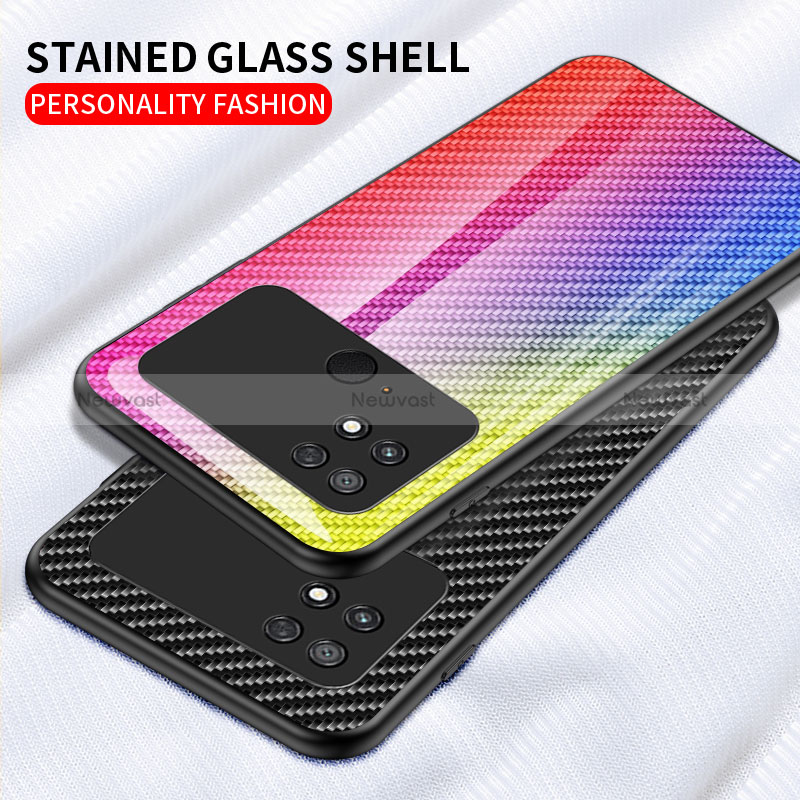 Silicone Frame Mirror Rainbow Gradient Case Cover LS2 for Xiaomi Poco C40