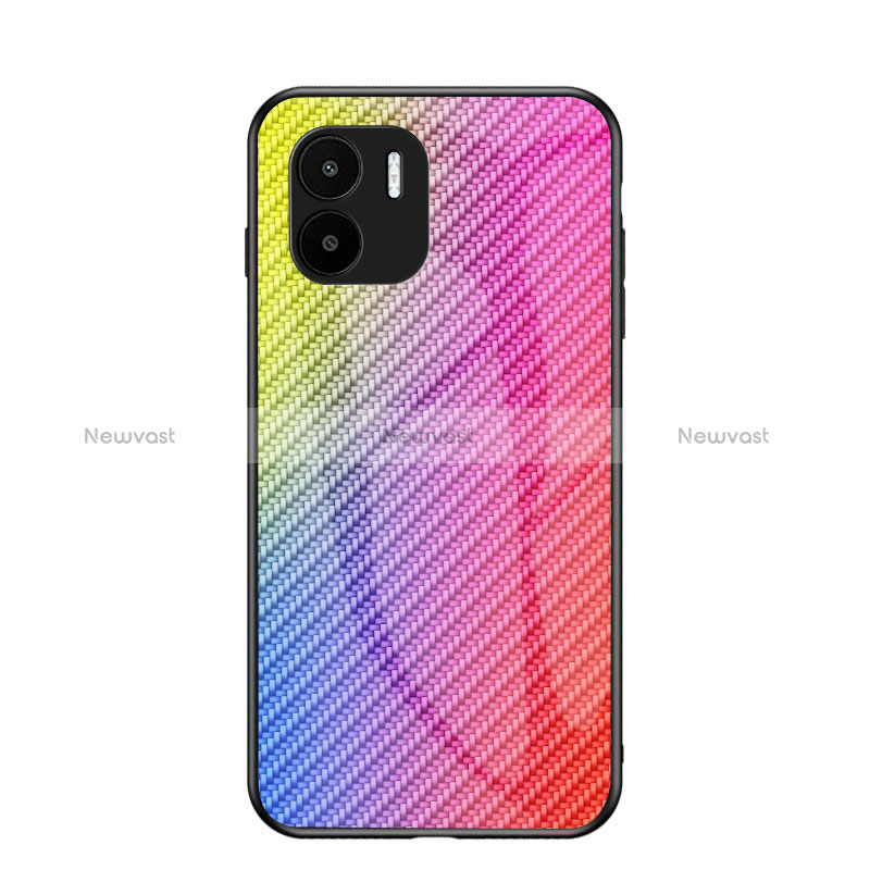 Silicone Frame Mirror Rainbow Gradient Case Cover LS2 for Xiaomi Poco C50