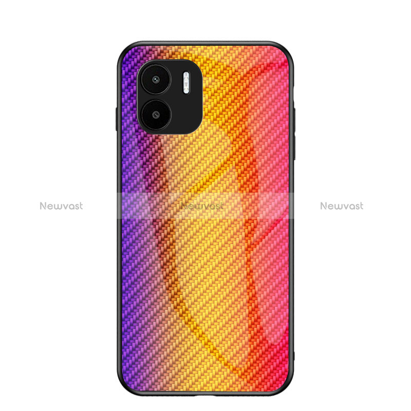 Silicone Frame Mirror Rainbow Gradient Case Cover LS2 for Xiaomi Poco C50