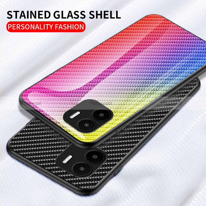 Silicone Frame Mirror Rainbow Gradient Case Cover LS2 for Xiaomi Poco C50