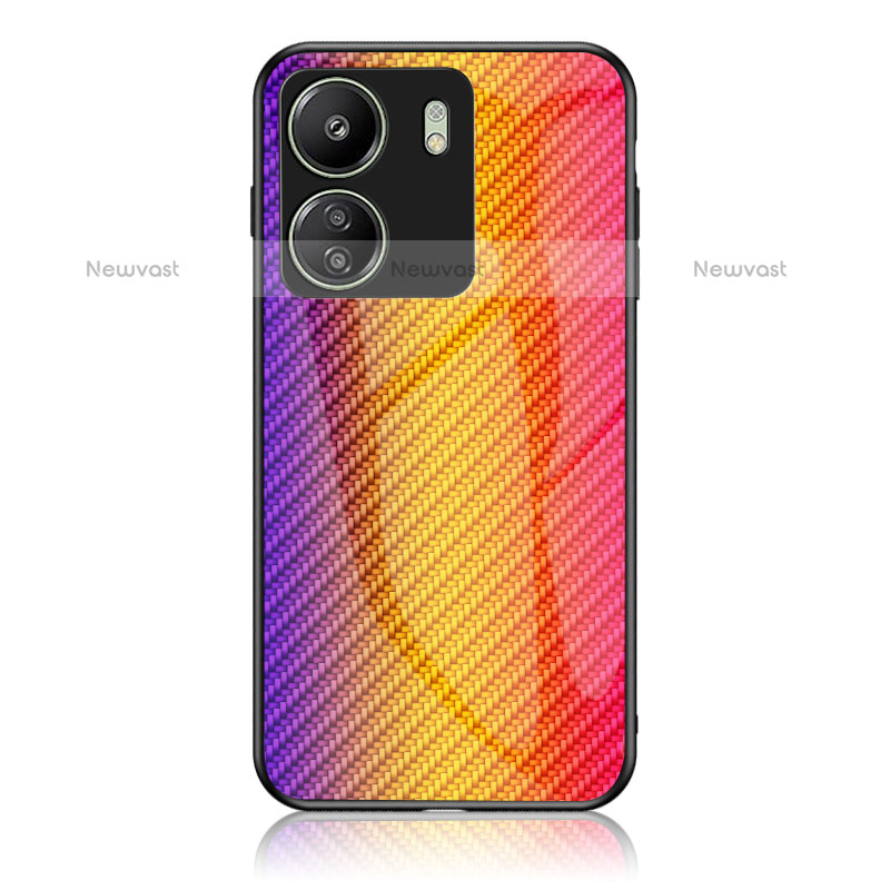 Silicone Frame Mirror Rainbow Gradient Case Cover LS2 for Xiaomi Poco C65