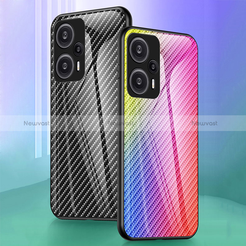 Silicone Frame Mirror Rainbow Gradient Case Cover LS2 for Xiaomi Poco F5 5G