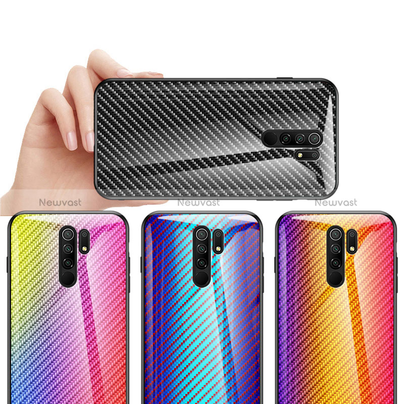 Silicone Frame Mirror Rainbow Gradient Case Cover LS2 for Xiaomi Poco M2