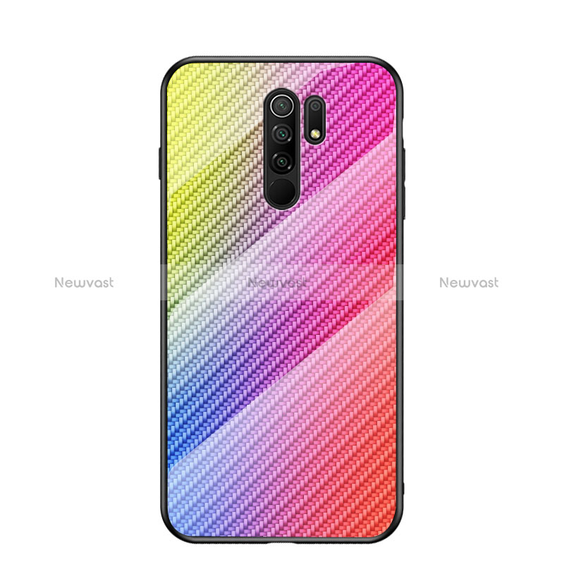 Silicone Frame Mirror Rainbow Gradient Case Cover LS2 for Xiaomi Poco M2