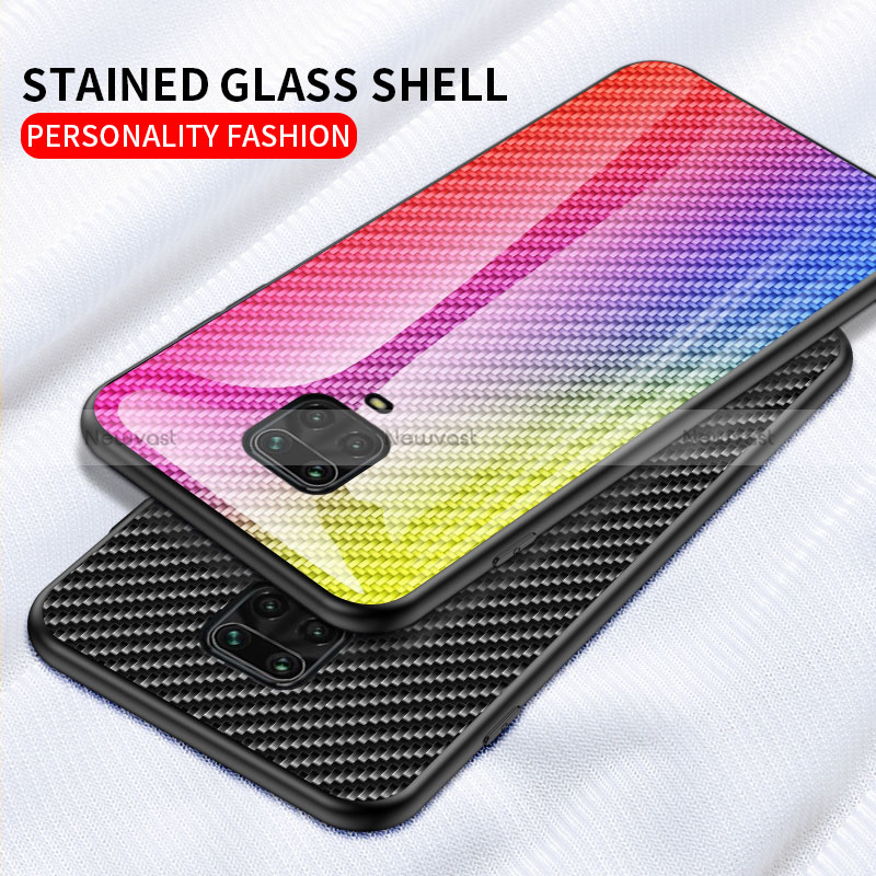 Silicone Frame Mirror Rainbow Gradient Case Cover LS2 for Xiaomi Poco M2 Pro