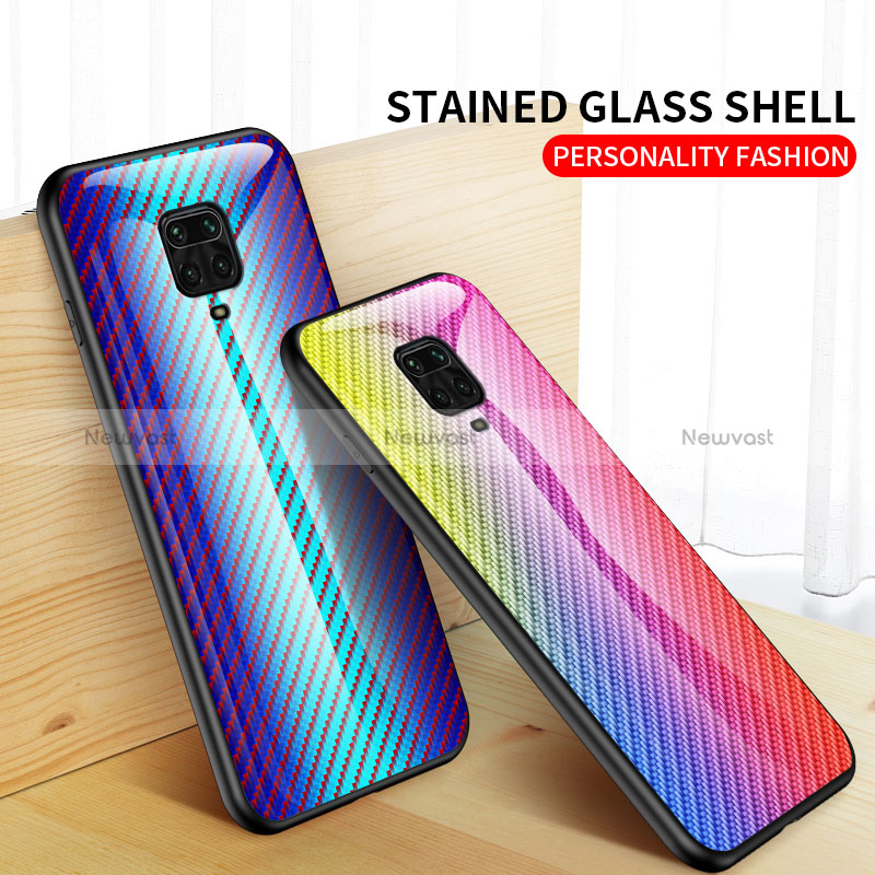 Silicone Frame Mirror Rainbow Gradient Case Cover LS2 for Xiaomi Poco M2 Pro
