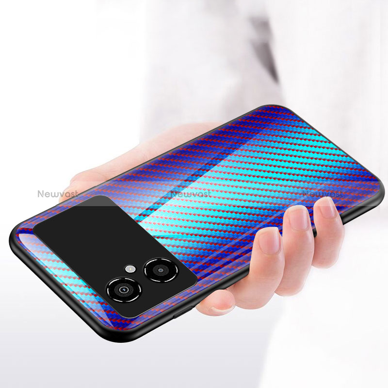 Silicone Frame Mirror Rainbow Gradient Case Cover LS2 for Xiaomi Poco M4 5G