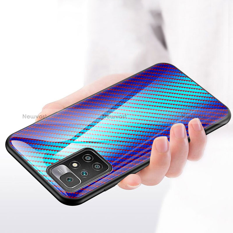 Silicone Frame Mirror Rainbow Gradient Case Cover LS2 for Xiaomi Redmi 10 (2022)